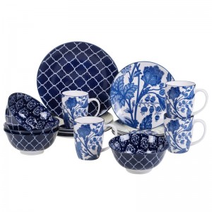 Darby Home Co Clair Blue 16 Piece Dinnerware Set, Service for 4 DBHM3480